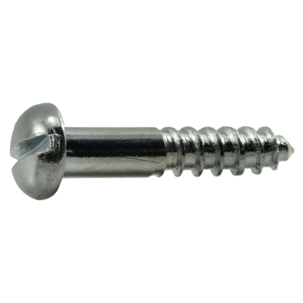 Midwest Fastener Wood Screw, #6, 3/4 in, Chrome Brass Round Head Slotted Drive, 45 PK 61703 - main